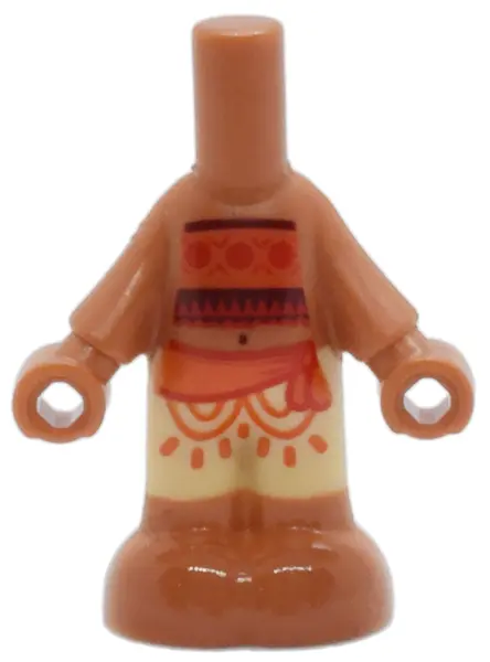 Sienna Micro Doll, Body with Molded Tan Pants and Printed Dark Red, Red and Reddish Orange Tube Top 