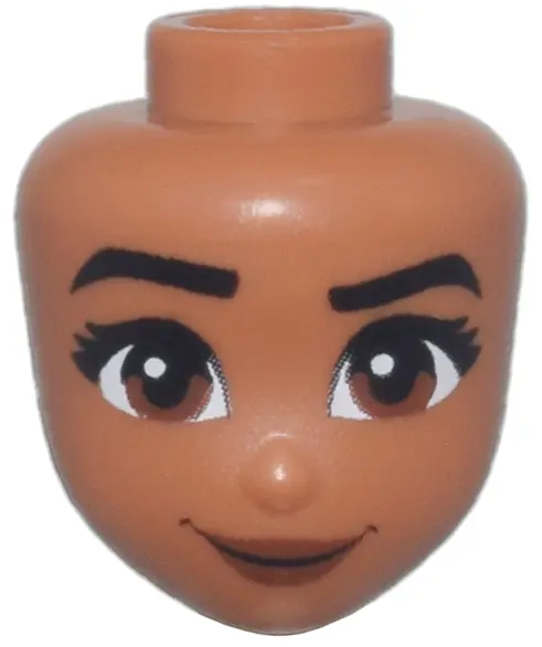 Sienna Mini Doll, Head Friends with Black Eyebrows, Right Raised, Eyelashes, Reddish Brown Eyes and 