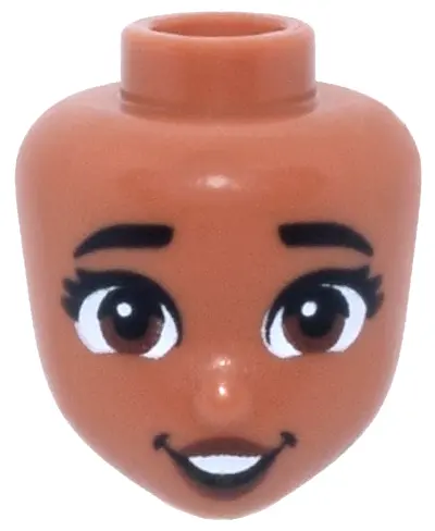 Sienna Mini Doll, Head Friends with Black Thick Eyebrows, Eyelashes, Reddish Brown Eyes and Lips, Op