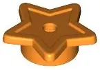 Orange Plate, Round 1 x 1 with Star and Small Pin Hole