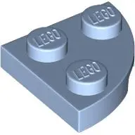 Light Blue Plate, Round Corner 2 x 2