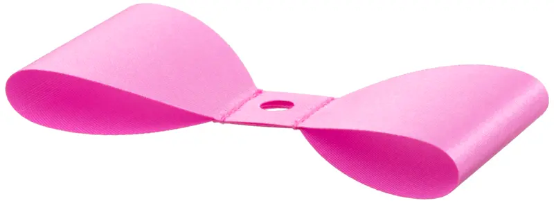 Pink Cloth Bow, Loops Sides, Stud Hole, Shiny