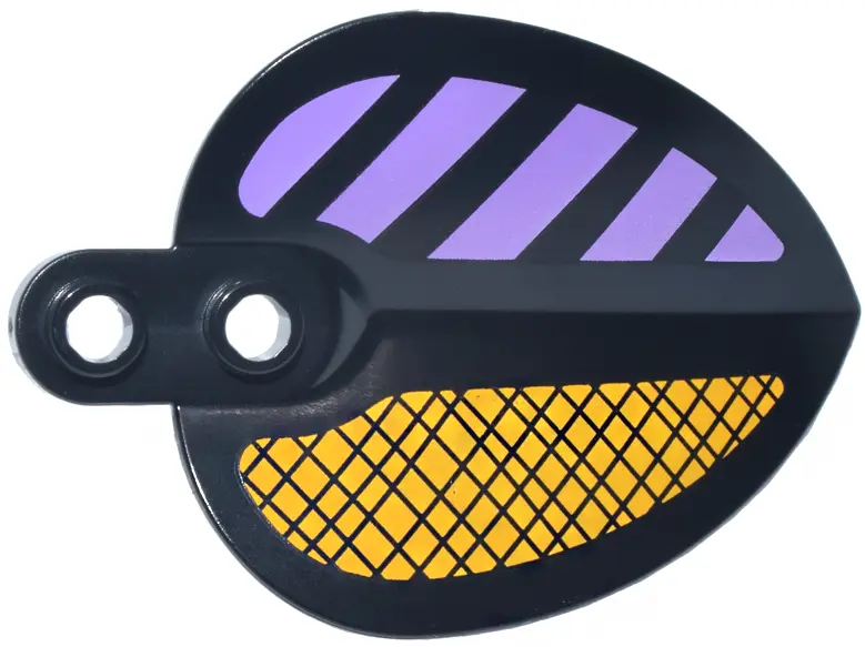 Plant Plate, Round 1 x 2 with Pointed Leaf with Medium Lavender Diagonal Stripes and Crossed Lines o