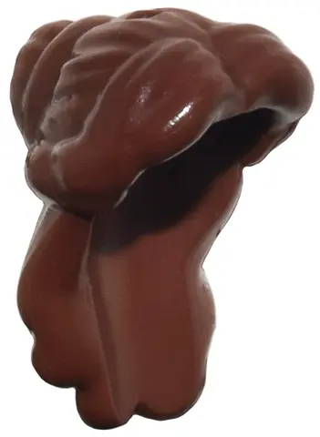 Reddish Brown Mini Doll, Hair Friends Long, Parted Bangs, Curls, Bun, Hole on Top