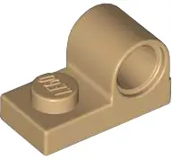 Tan Plate, Modified 1 x 2 with Pin Hole on Top