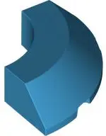 Azure Brick, Round Corner 4 x 4 with Slope 45 Edge without Studs
