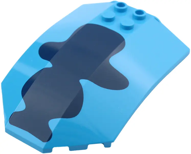 Azure Windscreen 8 x 6 x 2 Curved Sloped Sides with Dark Blue Spot Pattern