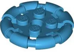 Azure Plate, Modified 2 x 2 with Bar Frame Round
