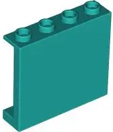 Turquoise Panel 1 x 4 x 3 with Side Supports - Hollow Studs