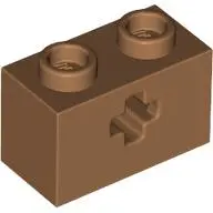 Nougat Technic, Brick 1 x 2 with Axle Hole