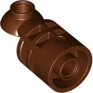 Brown Technic Rotation Joint Cylinder with Pin Hole and Rotation Joint Ball Half