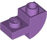 Lavender Slope, Curved 2 x 1 Inverted with Recessed Stud
