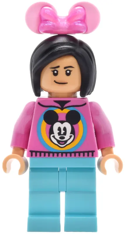 Street, U.S.A. Park Guest - Female, Dark Pink Mickey Mouse Sweater, Medium Azure Legs