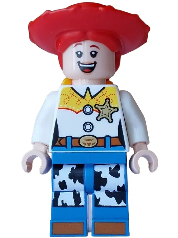 - Normal Legs, Minifigure Head and Bow, Printed Dark Orange Boot Tips, Sheriff Star Badge