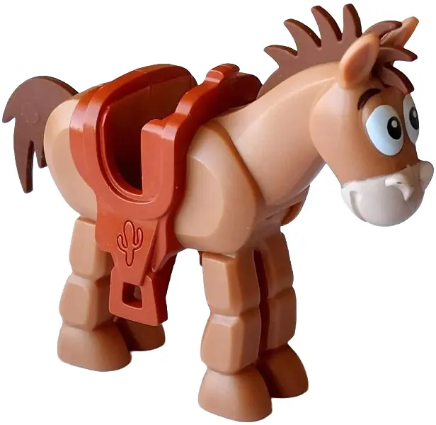Medium Nougat Horse, Toy Story with Dark Brown Flexible Rubber Tail and Mane, Dark Orange Saddle, Ta