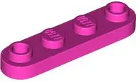 Pink Plate, Round 1 x 4 with 2 Open Studs