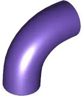 Purple Brick, Round Tube 1 x 1 d. 90 degrees Elbow Macaroni - No Stud - Type 2 - Axle Hole