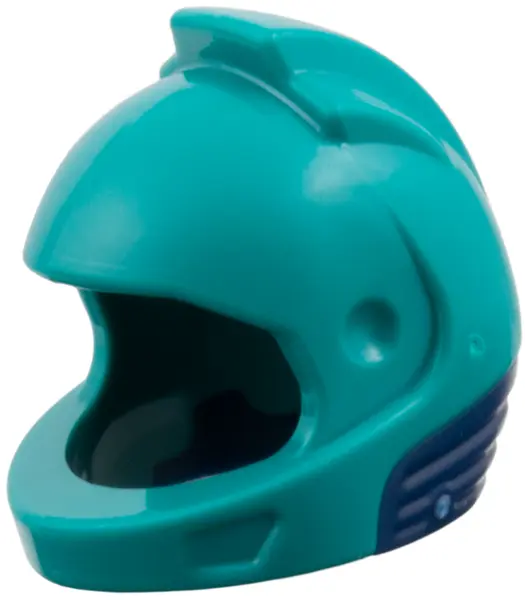 Turquoise Minifigure, Headgear Helmet Space, City Astronaut with Molded Dark Blue Neck Base Pattern