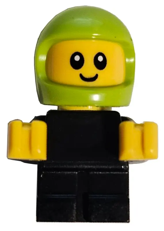 Junior - Black Body, Lime Helmet (Game Car Racer)
