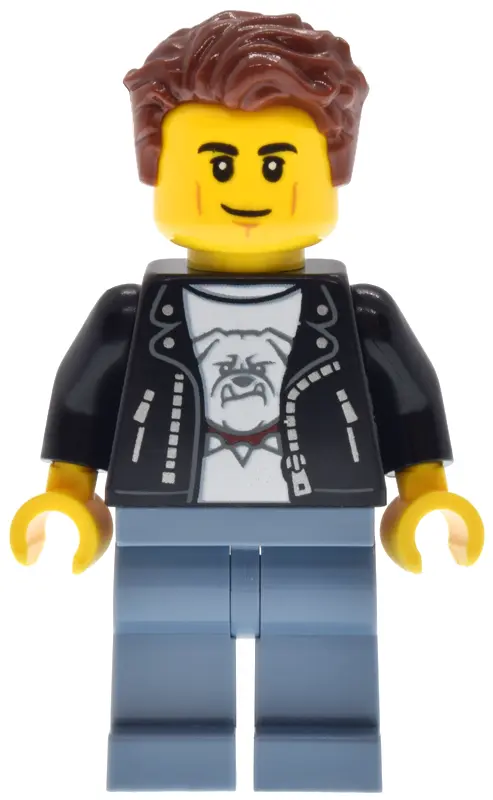 Rod Driver - Male, Black Leather Jacket, Sand Blue Legs, Reddish Brown Hair