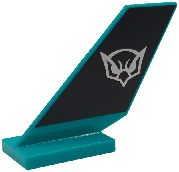 Turquoise Tail Shuttle with Silver Hawk Head Logo Pattern on Both Sides