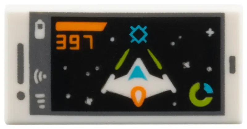 Tile 1 x 2 with Cell Phone / Smartphone Space Video Game Pattern