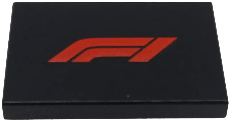 Tile 2 x 3 with Formula 1 Logo Stylized Red 'F1' Pattern