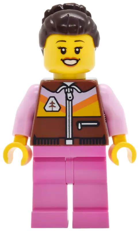 Land Patron - Female, Reddish Brown Jacket, Dark Pink Legs, Dark Brown Hair