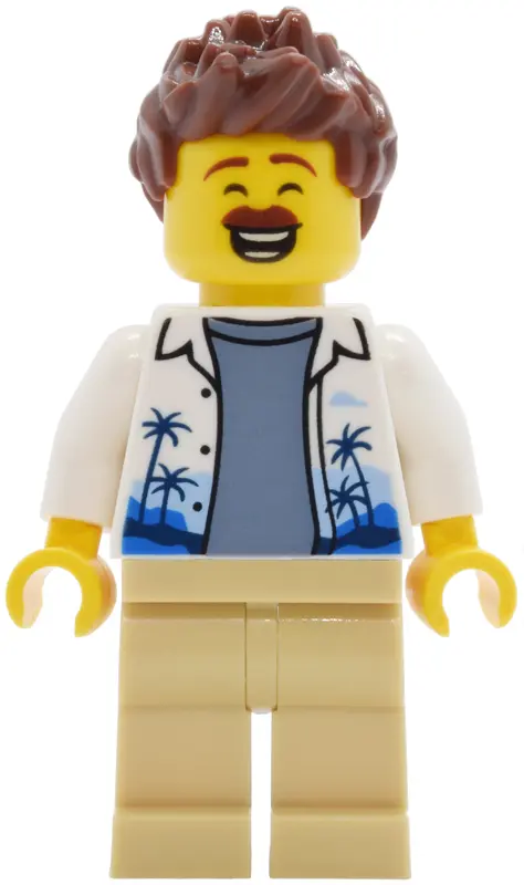 Land Patron - Male, White Hawaiian Shirt, Tan Legs, Reddish Brown Hair