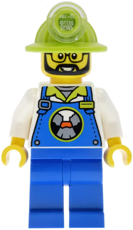 Land Worker - Male, Blue Overalls and Legs, Lime Mining Helmet