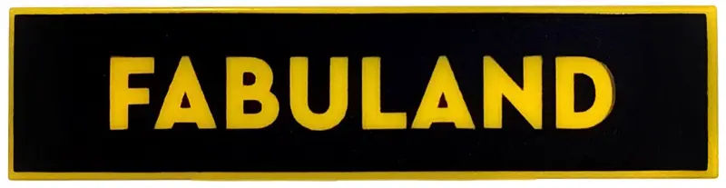Tile 1 x 4 with 'FABULAND' on Black Background Pattern