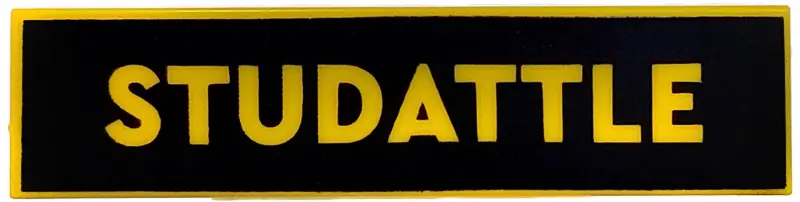 Tile 1 x 4 with 'STUDATTLE' on Black Background Pattern