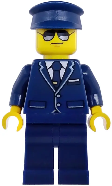 Plane Pilot - Male, Dark Blue Suit with Tie and Hat