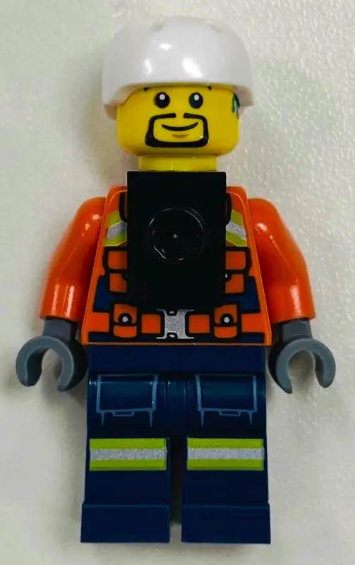 Guard City - Male, Reddish Orange Jacket with Pockets and Reflective Stripes, Dark Blue Legs with Po