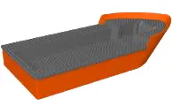 Reddish Orange Boat, Hull Giant Bow 50 x 20 x 7 with Dark Bluish Gray Top (4245 / 4264)