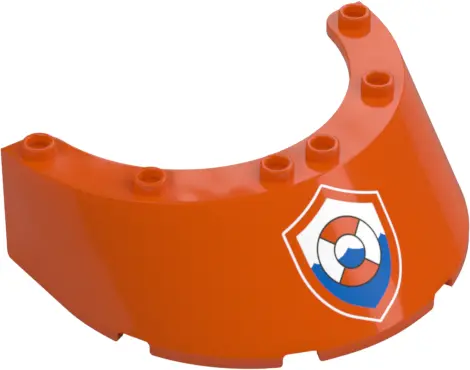 Orange Windscreen 6 x 8 x 2 with Coast Guard Logo Badge / Shield Pattern