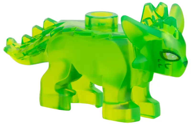 Green Fox, Treasure Creature with Spiked Ridge with Dark Green Nose, Eye Outlines and Spots, Silver 