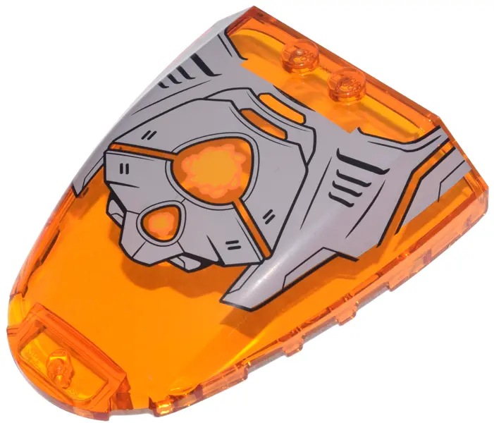 Windscreen 6 x 7 x 1 1/3 with Light Bluish Gray Armor Panels, Black Vents, Bright Light Orange Cloud