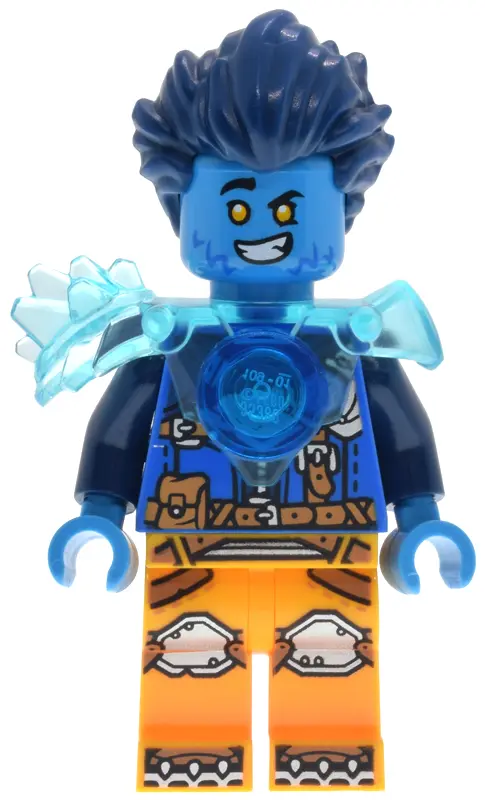 - Trans-Light Blue Shoulder Armor, Bright Light Orange Legs and Dark Blue Round Tile