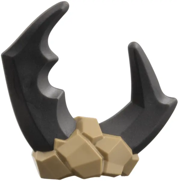 Tan Minifigure, Headgear Stone with Large Molded Pearl Dark Gray Pincers Pattern