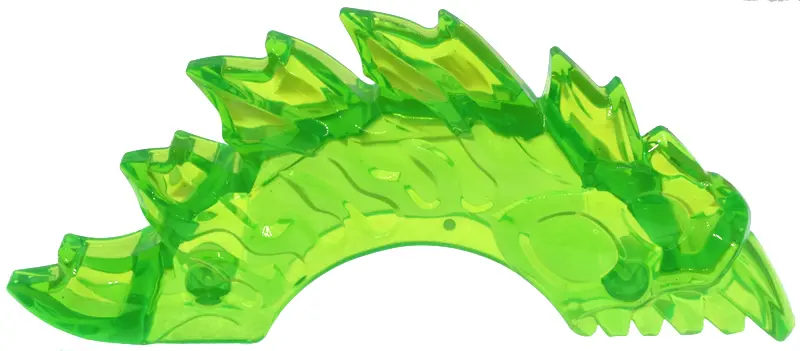 Green Power Burst, Curved with Monster Head and Jagged Spines