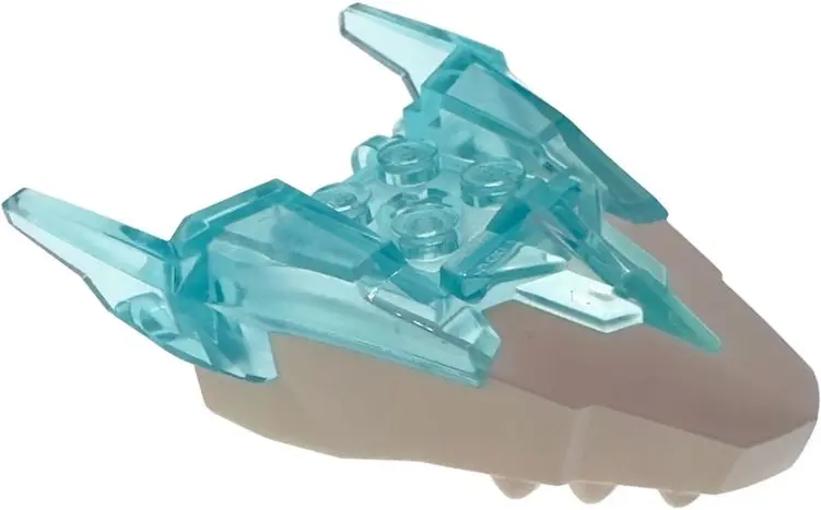 Blue Dragon Head (Ninjago) Jaw Upper with Horns with Molded White Face Pattern