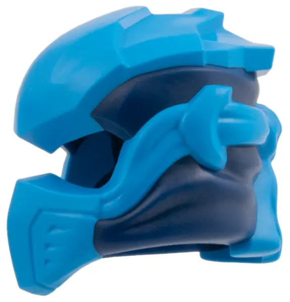 Blue Minifigure, Headgear Ninjago Wrap Type 10 with Molded Dark Azure Armor, Wraps and Knot Pattern