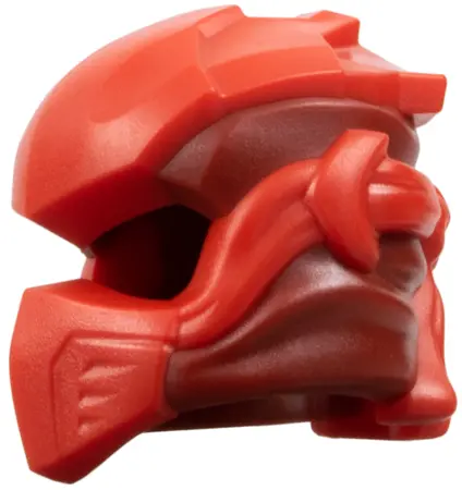 Red Minifigure, Headgear Ninjago Wrap Type 10 with Molded Red Armor, Wraps and Knot Pattern