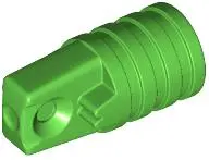 Green Hinge Cylinder 1 x 2 Locking with 1 Finger and Axle Hole on Ends without Slots