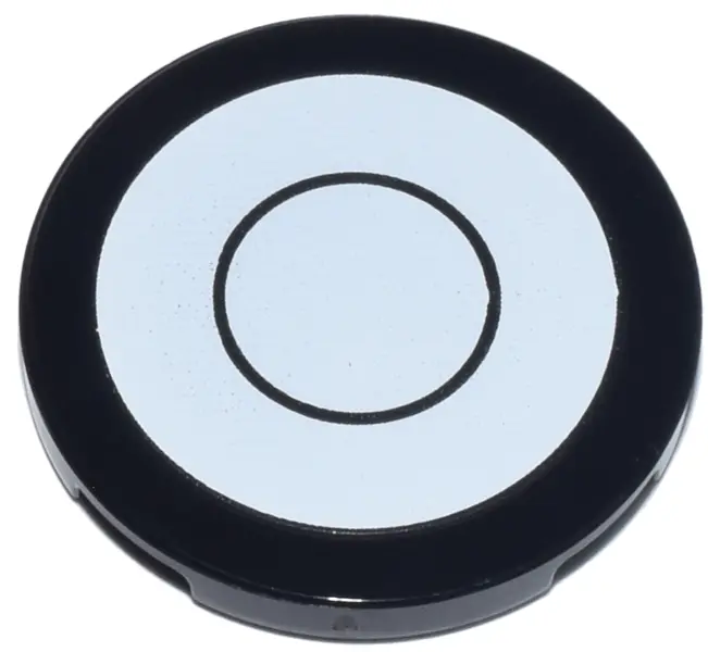 Tile, Round 3 x 3 with White Concentric Circles Pattern (Pokémon Poké Ball Button)