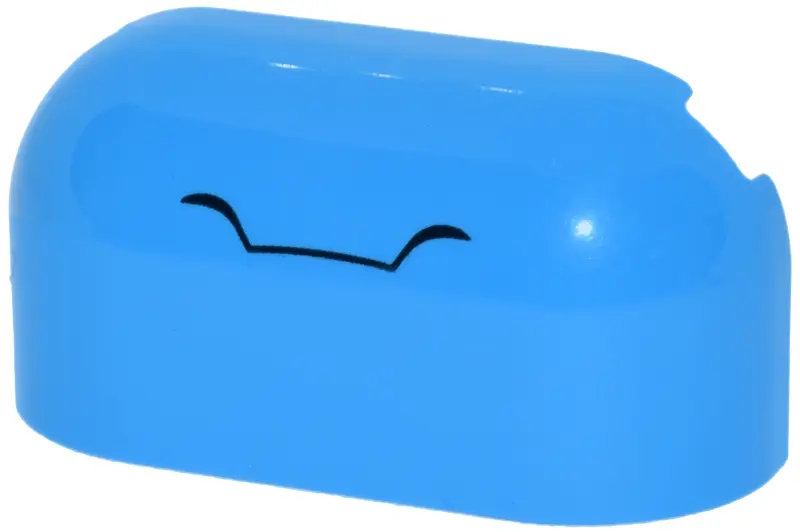Azure Brick, Round Corner 2 x 4 Double without Studs with Black Curved Line Pattern (Pokémon Blastoi