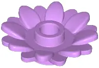 Lavender Plant Flower 2 x 2 Round with 16 Petals (Sunflower) with Open Stud