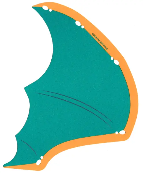 Cloth Wing Dragon Right, Scalloped with Dark Turquoise Membrane and Dark Blue Veins Pattern