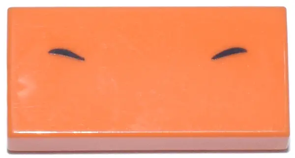 Tile 1 x 2 with 2 Black Curved Lines Pattern (Pokémon Charizard Nostrils)